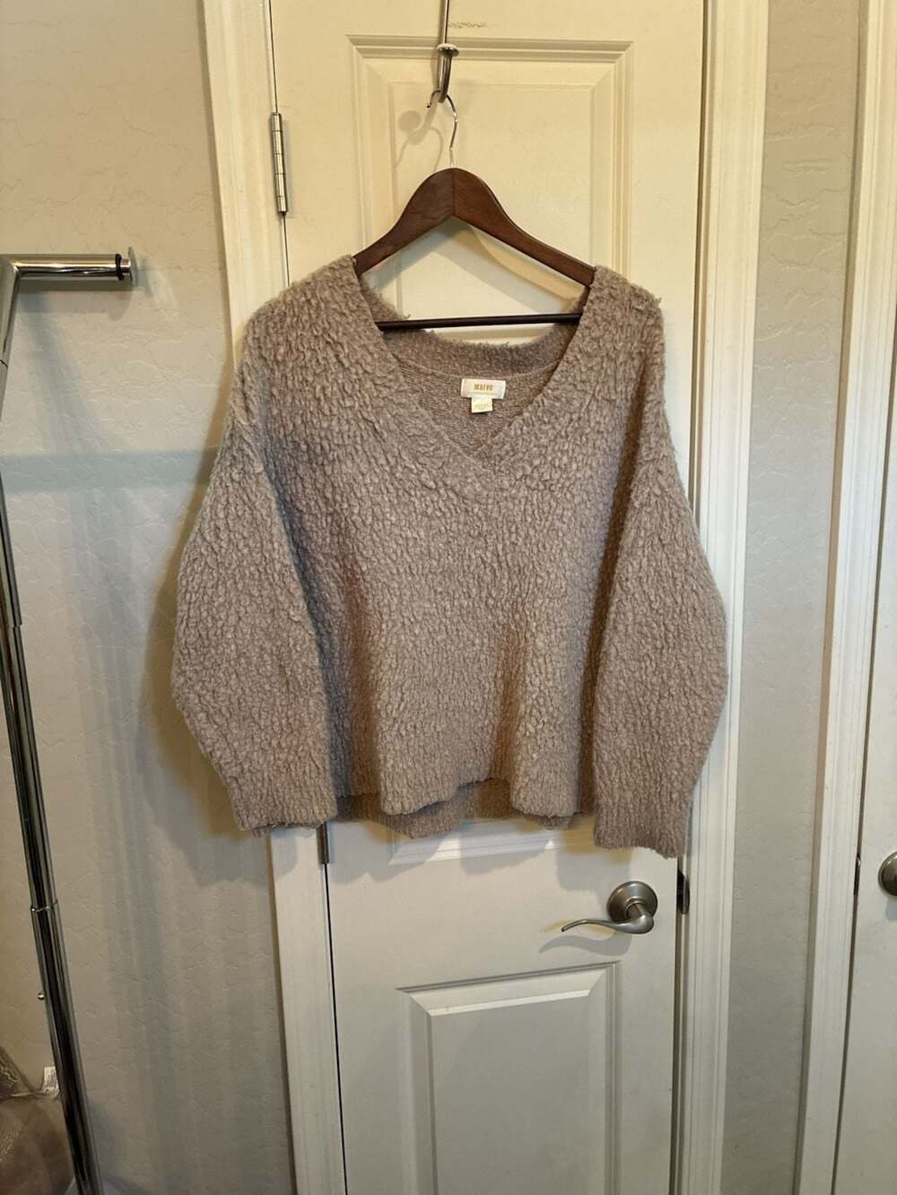 Maeve by Anthropologie Plush V-Neck Textured Pullover Sweater